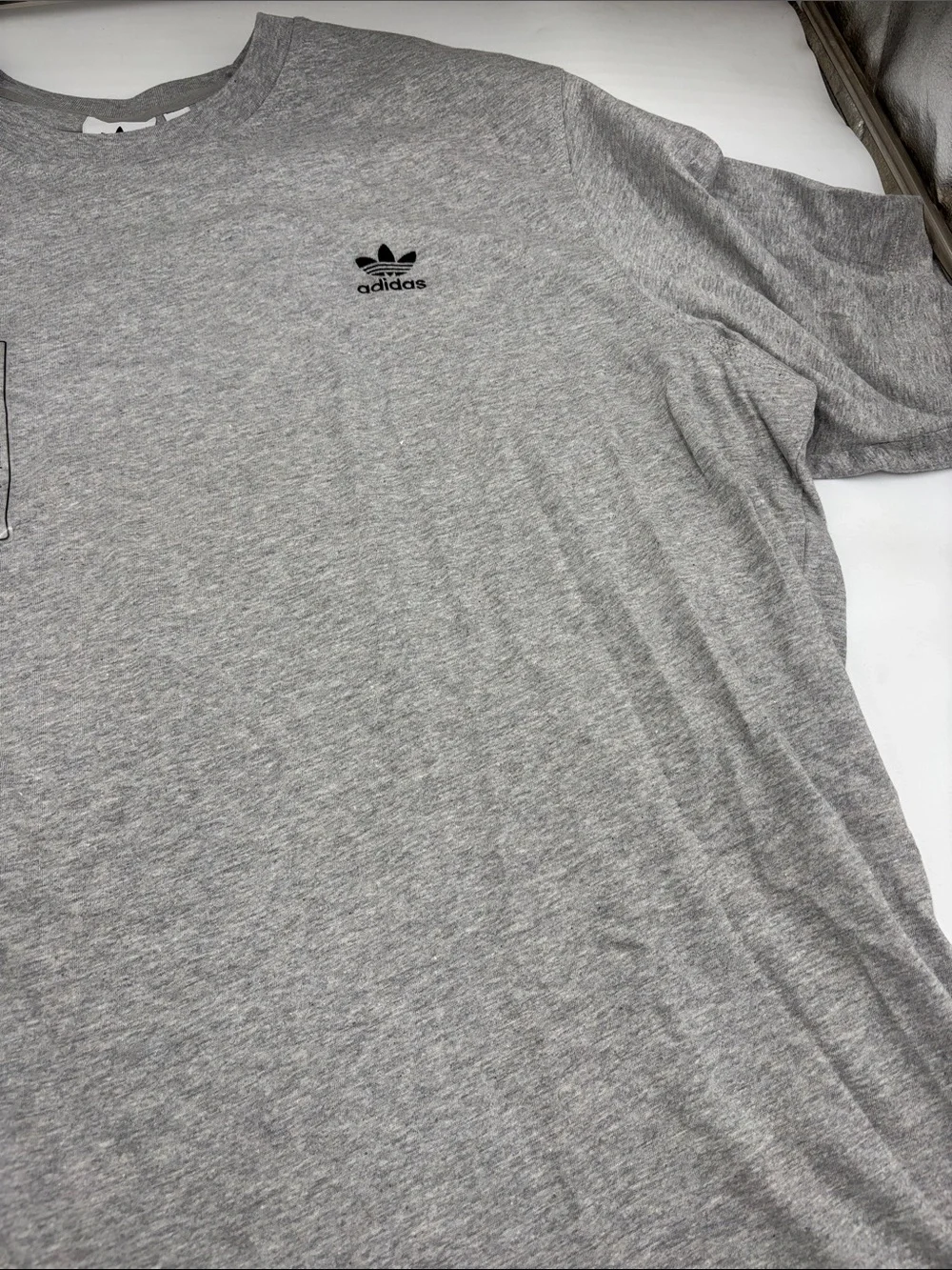 Adidas Trefoil Essentials Short Sleeve T-Shirt in Medium Grey Heather